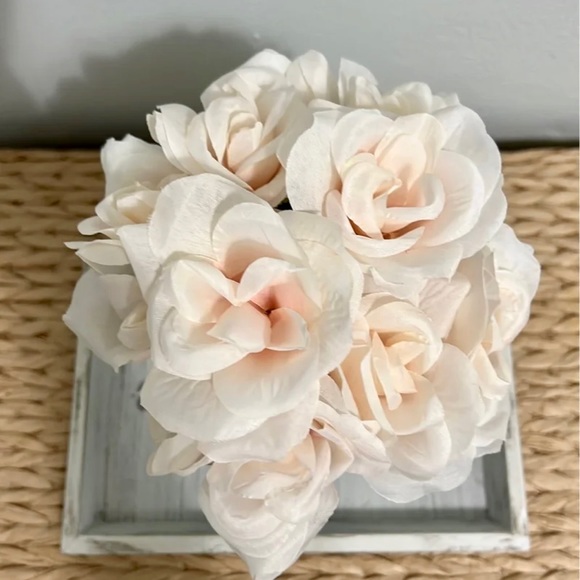 Hand painted Antique Chalk Paint/Distressed BALL Mason Jar With Faux Flo… - Picture 5 of 8